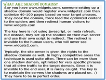 Description on Shadow domains